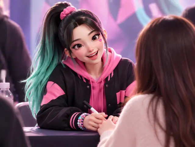 Daon Fan signing · Chatting with international fans