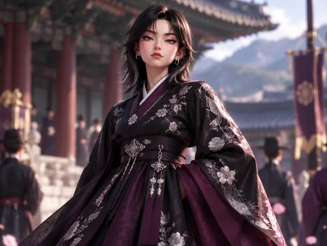 Seoa Hanbok · Estilo cheollik negro