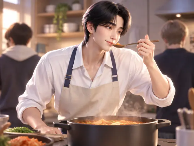 시우 숙소 주방 · 요리